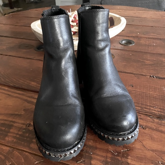 Steve Madden Leather Studded Booties - Picture 2 of 5